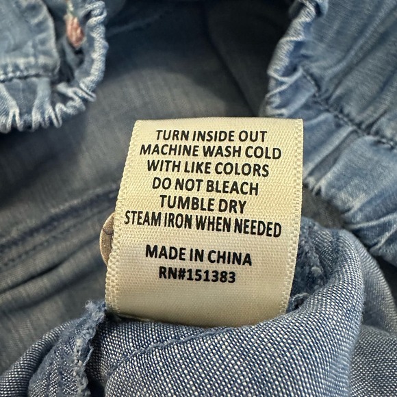 Current Air Blue Chambray Raw Hem w/Pockets Drawstring Waist Shorts sz XS - Picture 7 of 9